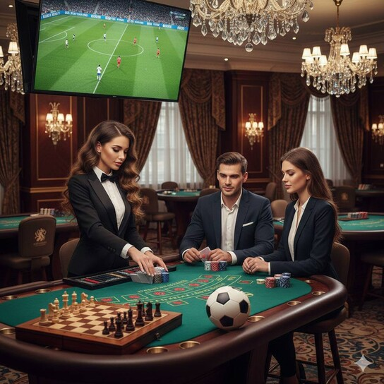 Luxurious casino interior with vibrant slot machines and elegant lighting, embodying a grand atmosphere.